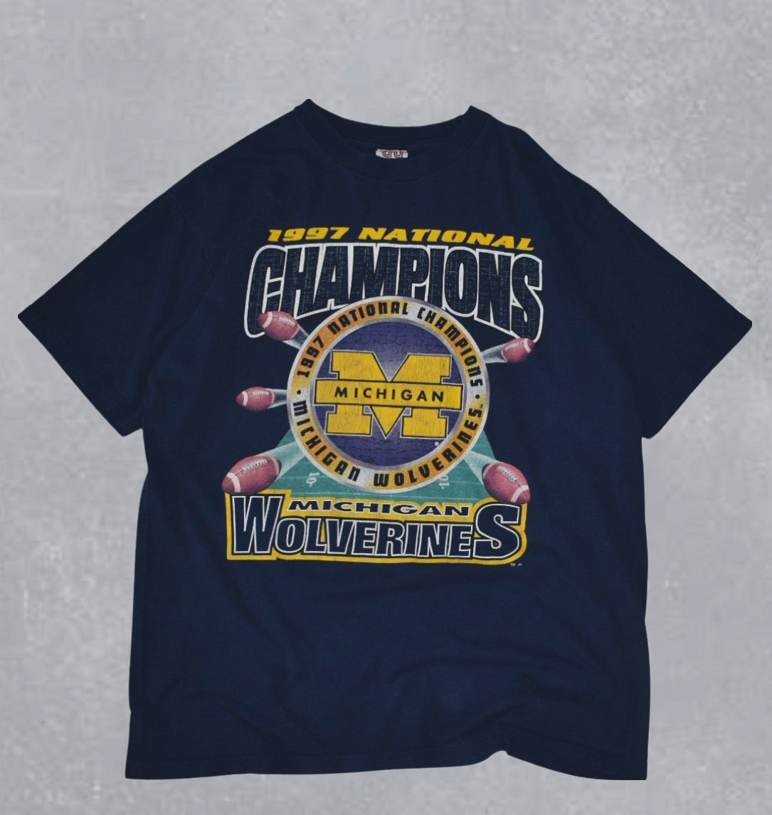 1997 National Champions Michigan Wolverines Tee (L)