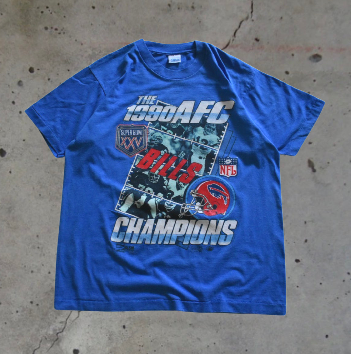 Vintage Super Bowl XXV 1990 AFC Champions Buffalo Bills Tee (XL) by