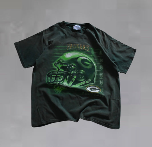 Green Bay Packers Embroidered Helmet Tee (L)