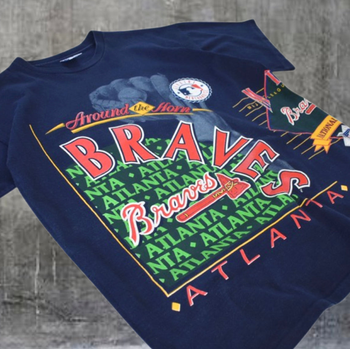 Vintage Atlanta Braves Around the Horn AOP Tee (XL)